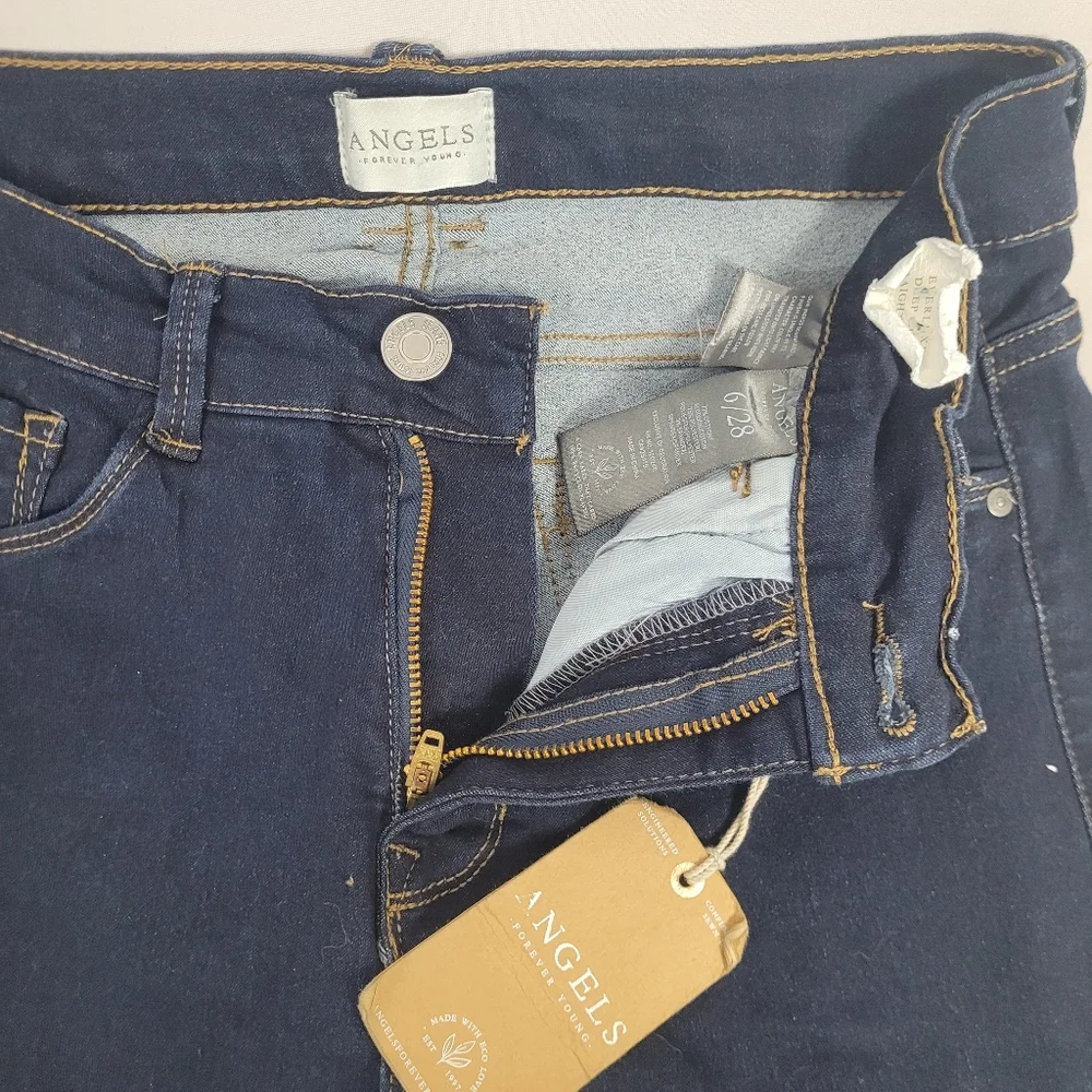 Angels Forever Young Ever Luxe Deep Cuff Straight Ankle Jeans Size 6/ 28 - Picture 9 of 15